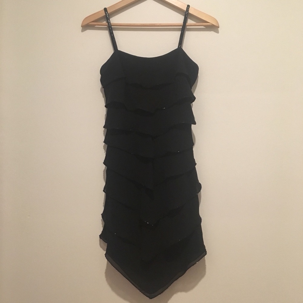 Eva Blue black beaded cocktail dress